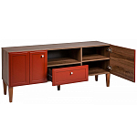 ТВ-тумба красная из массива бука с 2-мя дверками и ящиком Wenge Light варинант исполнения - 4 | Loft Concept в Саратове