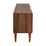 ТВ-тумба красная из массива бука с 2-мя дверками и ящиком Wenge Light варинант исполнения - 3 | Loft Concept в Саратове