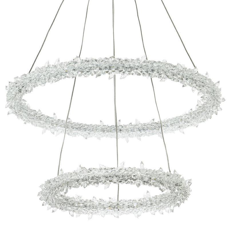 Многоярусная кольцевая люстра с хрустальным декором Gilbertine Crystals Two Rings Chandelier Латунь Прозрачный Многоярусная кольцевая люстра с хрустальным декором Gilbertine Crystals Two Rings Chandelier Латунь Прозрачный в Саратове | Loft Concept