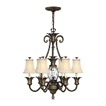 Люстра с 7-ю кремовыми текстильными абажурами Hinkley варинант исполнения - 7 | Loft Concept в Саратове