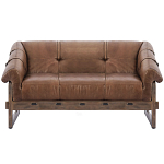 Двухместный диван Duncan винтажная коричневая кожа варинант исполнения - 1 | Loft Concept в Саратове