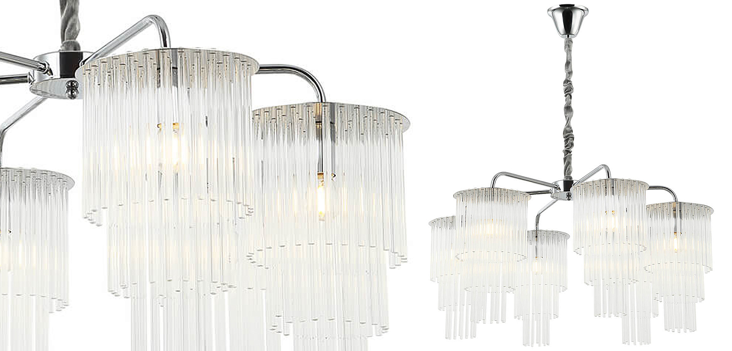 Люстра Harrison Chandelier chrome 6 lamp Люстра Harrison Chandelier chrome 6 lamp - Loft-Concept в Саратове