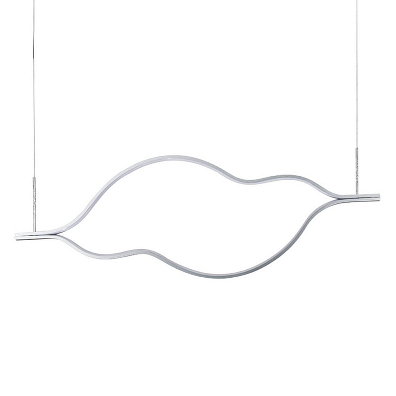 Подвесной светильник волнообразный изогнутый на двух тросах 123 см Spiral Lighting Черный Серебряный Подвесной светильник волнообразный изогнутый на двух тросах 123 см Spiral Lighting Черный Серебряный в Саратове | Loft Concept