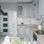 Угловая кухня в стиле Прованс из массива дерева Colombe Provence Kitchen Set варинант исполнения - 2 | Loft Concept в Саратове