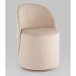 Пуф Loreen со спинкой вращающийся велюр молочный варинант исполнения - 1 | Loft Concept в Саратове