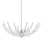 Люстра  с круглыми прозрачными шарами на серебряном каркасе Silver Stalk варинант исполнения - 2 | Loft Concept в Саратове