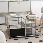 Дизайнерский журнальный стол квадратный с полками Akydy варинант исполнения - 2 | Loft Concept в Саратове