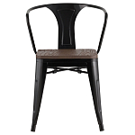 Черный глянцевый стул с сиденьем из натурального дерева TOLIX варинант исполнения - 2 | Loft Concept в Саратове