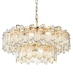 Люстра подвесная двухъярусная с хрустальными овальными подвесками Harmonica варинант исполнения - 1 | Loft Concept в Саратове