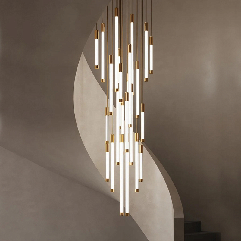 Люстра в современном стиле с 30-ю каскадными светодиодными лампами Golden LED Rain Золотой Белый Люстра в современном стиле с 30-ю каскадными светодиодными лампами Golden LED Rain Золотой Белый в Саратове | Loft Concept