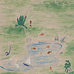 Обои ручная роспись Promenade Special Colourway on pink painted Xuan paper варинант исполнения - 2 | Loft Concept в Саратове