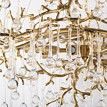 Подвесная люстра в виде ветвей деревьев золотого цвета с прозрачными подвесками-каплями 10 и 14 ламп Droplet Chandelier варинант исполнения - 5 | Loft Concept в Саратове