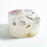 Шкатулка из эпоксидной смолы с цветами белая Epoxy Resin Square Box White варинант исполнения - 4 | Loft Concept в Саратове