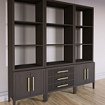 Модульный стеллаж Primo из трех составных элементов Темный орех варинант исполнения - 3 | Loft Concept в Саратове