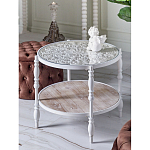 Журнальный столик из натурального дерева в винтажном стиле Openwork Coffee Table варинант исполнения - 6 | Loft Concept в Саратове