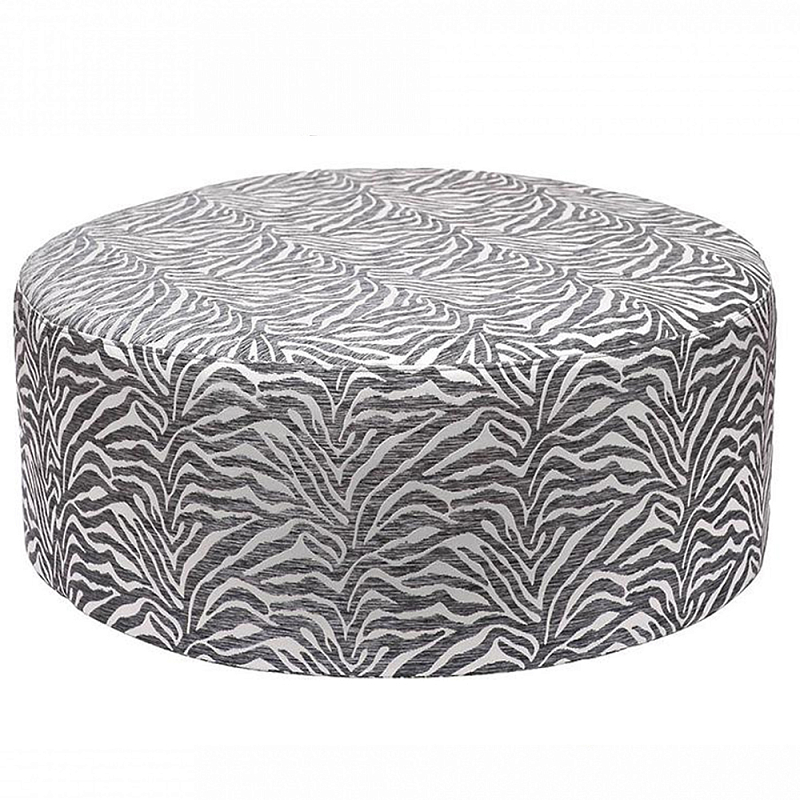 Пуф круглый с принтом Beige Jacquard Бежевый в Саратове | Loft Concept 