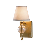 Бра со стеклянным шарообразным декором с пузырьками и бежевым абажуром Feiss варинант исполнения - 1 | Loft Concept в Саратове