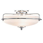 Потолочный светильник со стеклянным плафоном на изогнутых кронштейнах Quoizel  варинант исполнения - 7 | Loft Concept в Саратове