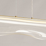 Люстра линейная с прозрачным волнообразным плафоном Wave Line варинант исполнения - 10 | Loft Concept в Саратове