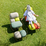 Дизайнерское разноцветное кресло на металлическом каркасе с подставкой для ног Poltronova Plasma Armchair варинант исполнения - 11 | Loft Concept в Саратове