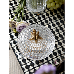 Конфетница прозрачная стеклянная на бронзовых ножках в виде морских коньков с крышкой в виде ракушки Eden Garden варинант исполнения - 4 | Loft Concept в Саратове