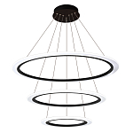 Люстра подвесная светодиодная с тремя черными кольцами и пультом управления Ring Horizontal варинант исполнения - 1 | Loft Concept в Саратове