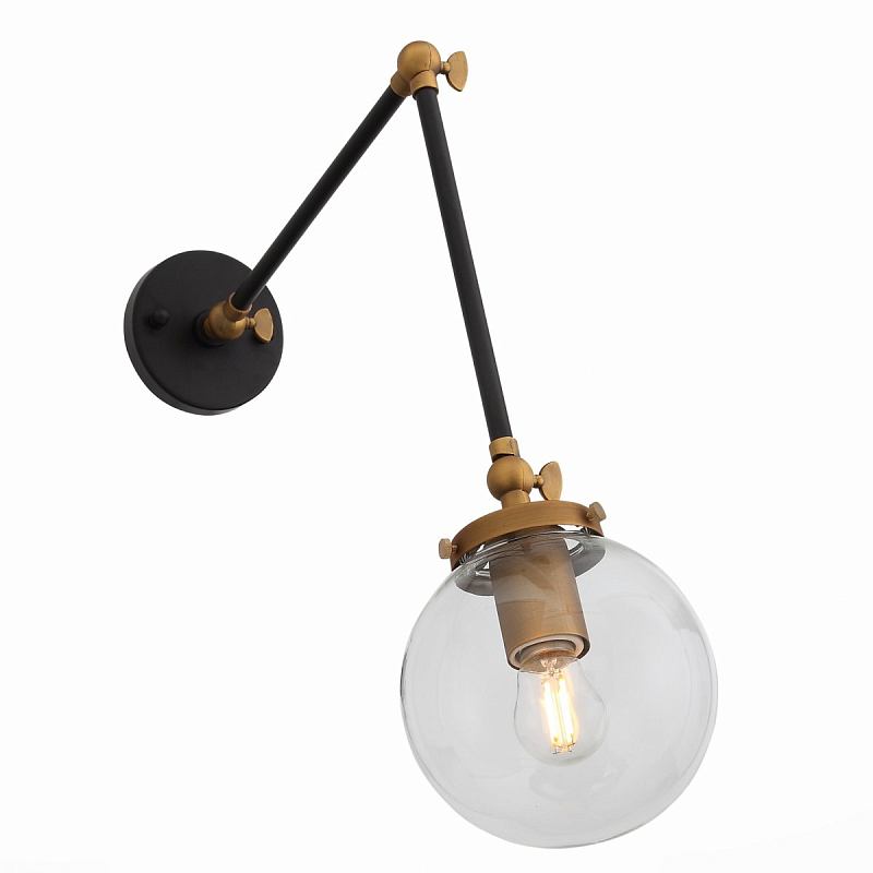Бра Bistro Globe Clear Glass Bra Gold Long Золотой Бра Bistro Globe Clear Glass Bra Gold Long Золотой в Саратове | Loft Concept
