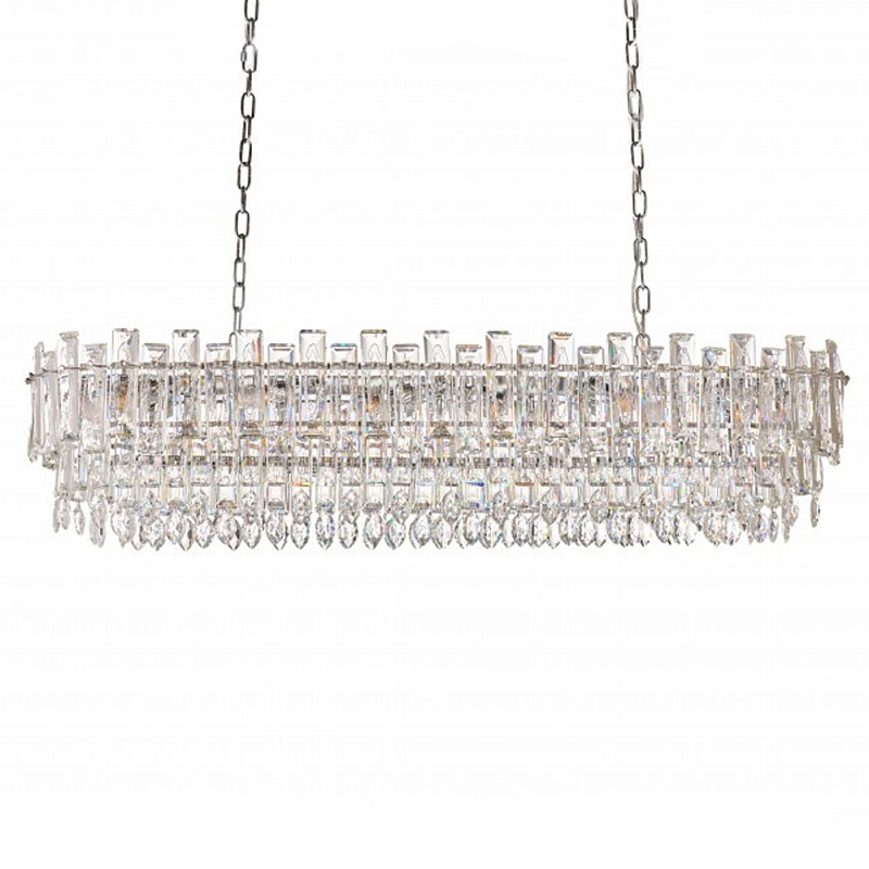 Люстра овальная с хрустальными подвесками Gorgeous Crystal Light Хром Прозрачный Золотой Люстра овальная с хрустальными подвесками Gorgeous Crystal Light Хром Прозрачный Золотой в Саратове | Loft Concept
