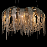 Люстра подвесная круглая с изогнутыми металлическими дугами и ниспадающими цепочками 65 см Atlantis Chain варинант исполнения - 14 | Loft Concept в Саратове