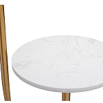 Торшер с мраморным столиком и золотым плафоном Ezio Floor Lamp варинант исполнения - 2 | Loft Concept в Саратове