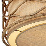 Подвесной светильник  из кованого железа и абажуром из ротанга Wicker Furniture варинант исполнения - 2 | Loft Concept в Саратове