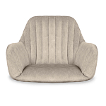 Барный стул со спинкой и подлокотниками на 4-х коричневых деревянных ножках Бежевый Велюр Ava Charm варинант исполнения - 4 | Loft Concept в Саратове