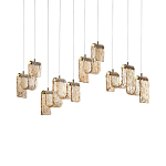 Подвесной светильник линейный с плафонами волнистой формы из фактурного стекла Big Wave варинант исполнения - 7 | Loft Concept в Саратове