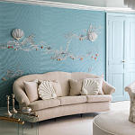 Обои с вышивкой ручной работы Amami Waves Moonbeam colourway on silk moire варинант исполнения - 1 | Loft Concept в Саратове