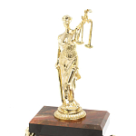 Часы настольные бронзовые из натурального камня Яшма с декором в виде Фемиды Themis Stone Clock варинант исполнения - 3 | Loft Concept в Саратове