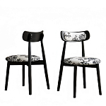 Стул обеденный деревянный с цветочной обивкой Foshan Chair варинант исполнения - 1 | Loft Concept в Саратове