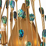 Бра настенное золотое с декором из бирюзовых элементов Peacock Tail варинант исполнения - 1 | Loft Concept в Саратове