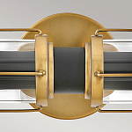 Бра для ванных комнат горизонтальное с 2-мя прозрачным цилиндрическим плафонами на круглом основании Hinkley варинант исполнения - 3 | Loft Concept в Саратове