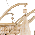 Люстра из деревянных бусин с подвесками в виде капель Wooden Beads варинант исполнения - 3 | Loft Concept в Саратове