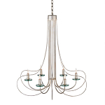 Люстра серебряного цвета с изогнутыми элементами каркаса Twisted Iron Chandelier варинант исполнения - 1 | Loft Concept в Саратове