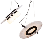 Подвесной светильник из мрамора в форме диска Marble Disc Pendant Light варинант исполнения - 1 | Loft Concept в Саратове