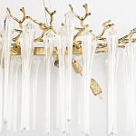 Люстра подвесная прямоугольная с бронзовыми акцентами и прозрачными стеклянными каплями Droplet Chandelier варинант исполнения - 5 | Loft Concept в Саратове