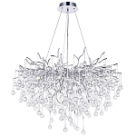 Люстра с хрустальными подвесками капли серебро Droplet Silver Chandelier 15 варинант исполнения - 2 | Loft Concept в Саратове