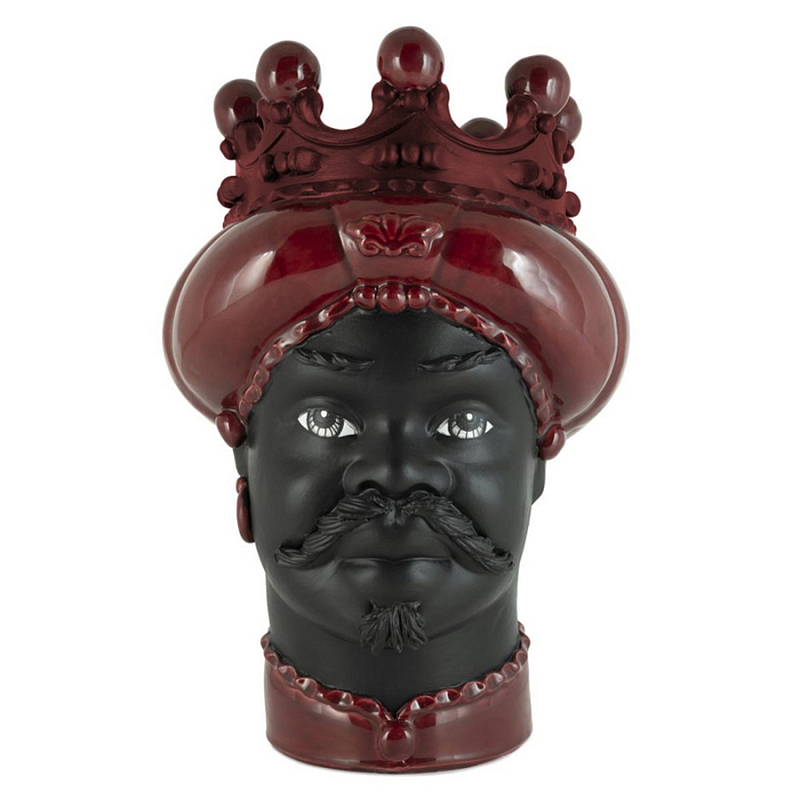 Ваза Vase Moro Man Crown Dark Burgundy Черный Бургундский красный в Саратове | Loft Concept 