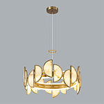 Люстра круглая с полукруглыми плафонами из искусственного алебастра в бронзовой оправе Marbella варинант исполнения - 6 | Loft Concept в Саратове