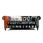 Диван Честерфильд граффити graffiti Orange Sofa натуральная кожа варинант исполнения - 3 | Loft Concept в Саратове