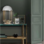 Консоль овальной формы золотая с полкой для хранения Craig варинант исполнения - 3 | Loft Concept в Саратове