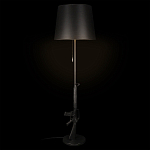 Торшер с черным абажуром и оригинальной ножкой в форме автомата Flos варинант исполнения - 1 | Loft Concept в Саратове