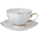 Чайный сервиз из фарфора со стразами на 6 персон 15 предметов Shine Porcelain варинант исполнения - 1 | Loft Concept в Саратове