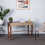 Стол письменный из массива бука с 2-мя ящиками бежевый Wenge Light варинант исполнения - 4 | Loft Concept в Саратове